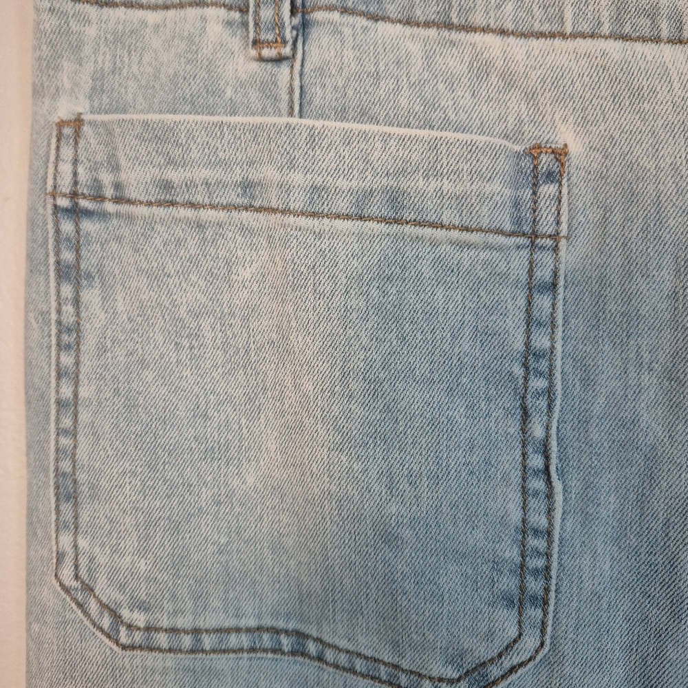 EESome Wide Leg Patch Pocket Frayed Hem Jeans Medium - Picture 10 of 10